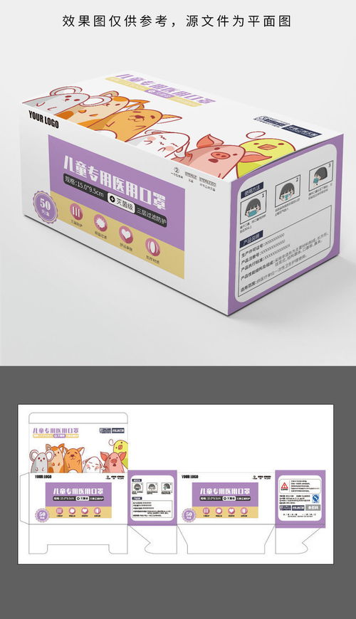 卡通醫用口罩包裝設計與印刷裝潢藝術
